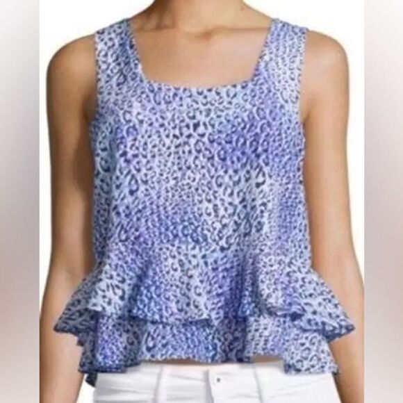 Rebecca Taylor Leopard Silk Top - Picture 1 of 12